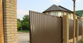 Купить откатные ворота из профнастила Щербинка, цена от 1732 руб.