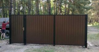 Купить распашные ворота из профнастила Щербинка, цена от 2699 руб.